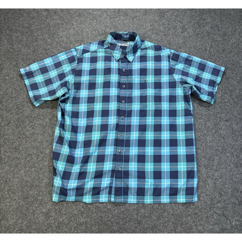 Game Guard Outdoors Button Shirt Size 3XL Short Sleeve Check Cotton